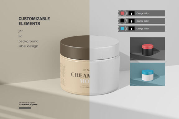 Plastic Cream Jar - PSD Mockup