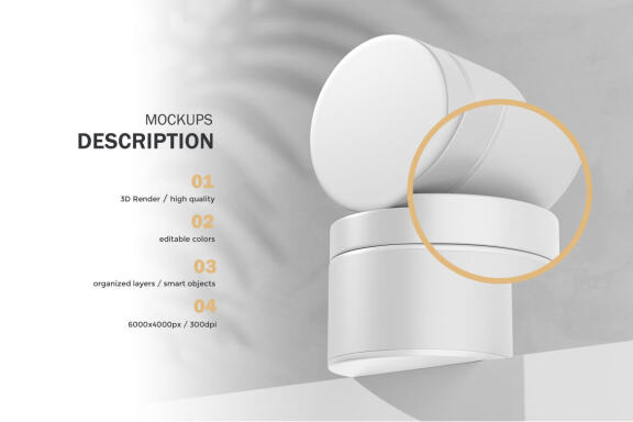 Plastic Cream Jars - PSD Mockup