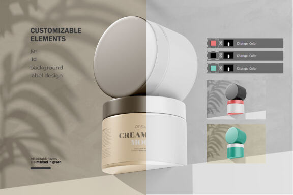 Plastic Cream Jars - PSD Mockup