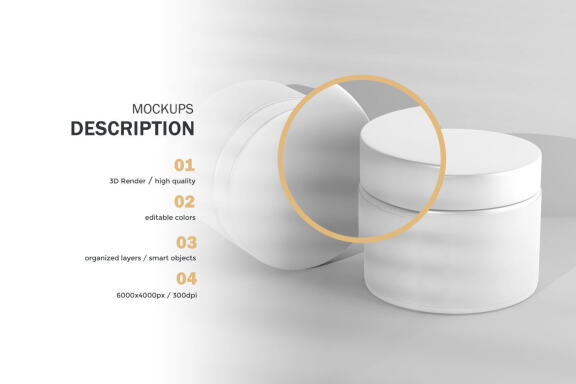 Plastic Cream Jars - PSD Mockup