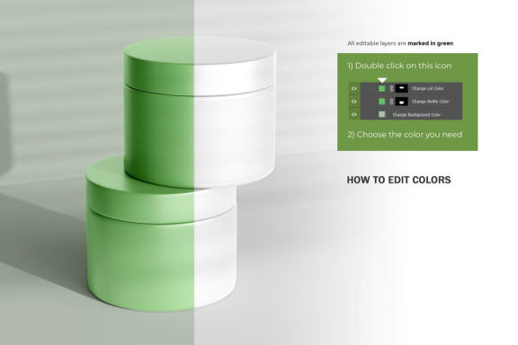 Plastic Cream Jars - PSD Mockup