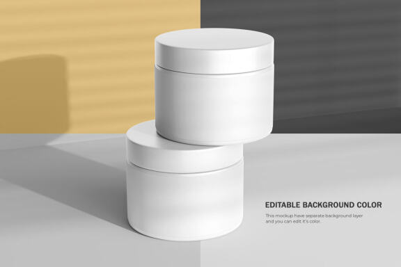 Plastic Cream Jars - PSD Mockup