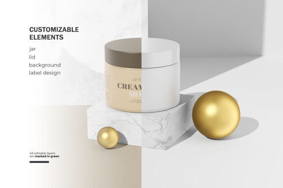 Plastic Cream Jars - PSD Mockup