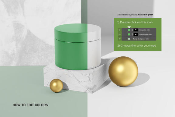 Plastic Cream Jars - PSD Mockup