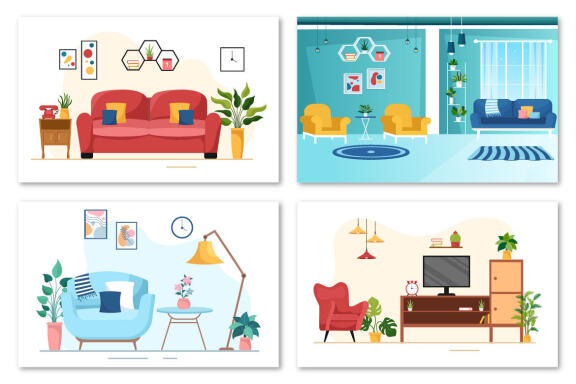 10 Home Decor Living Room Illustration