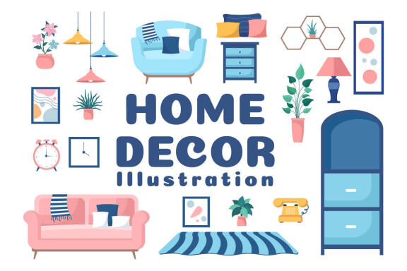 10 Home Decor Living Room Illustration