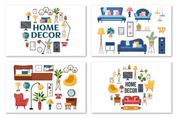 10 Home Decor Living Room Illustration