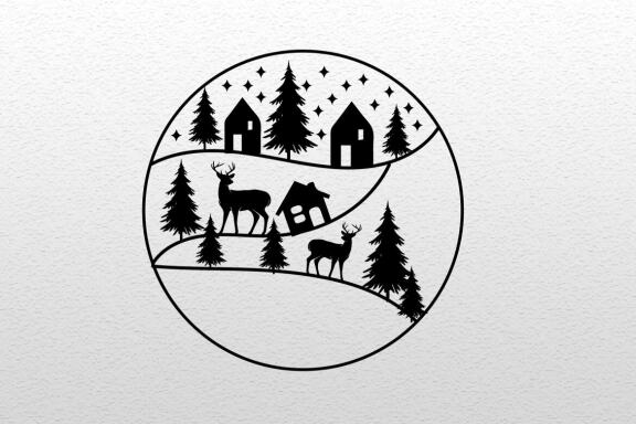 cute deer round svg bundle