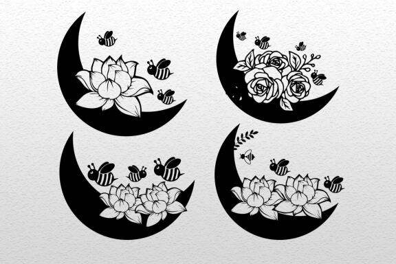  Moon sunflower svg design
