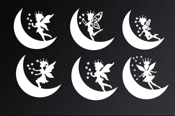 butterfly fairly moon svg design
