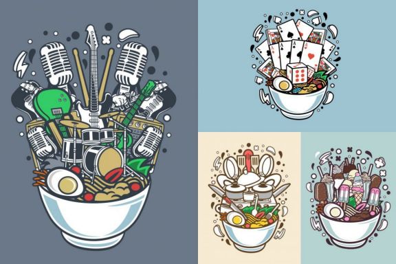 Ramen Cartoon Character 1