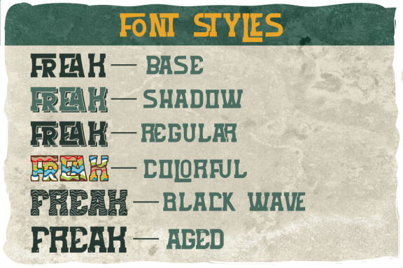 Freaky tiki font and 8 designs