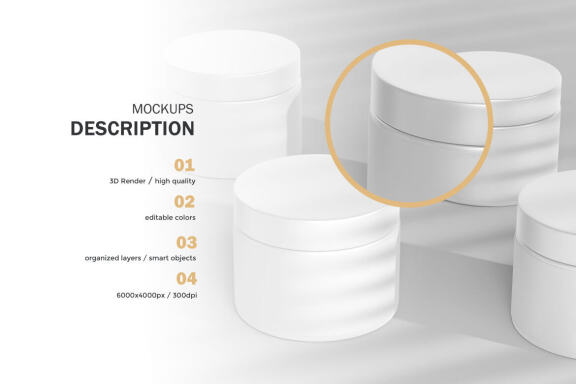 Plastic Cream Jars - PSD Mockup