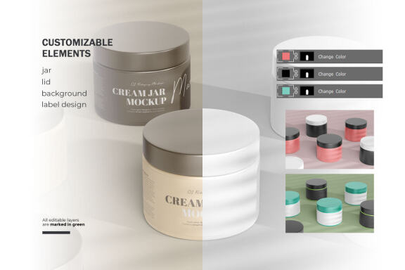 Plastic Cream Jars - PSD Mockup