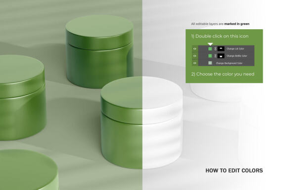 Plastic Cream Jars - PSD Mockup