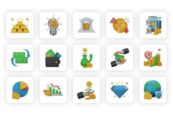 Currency 3D Illustrations Pack Vol.1
