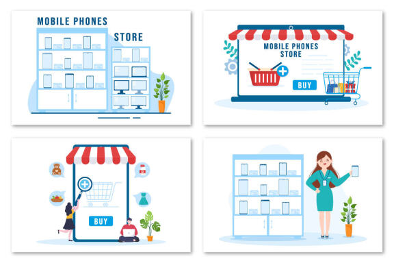 13 Mobile Phone Store Illustration