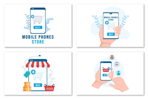 13 Mobile Phone Store Illustration