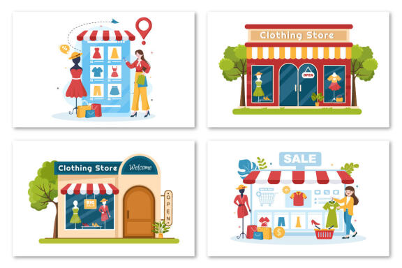 10 Fashion Clothing Store Illustration