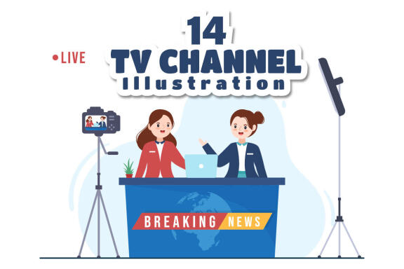 14 TV Channel Illustration