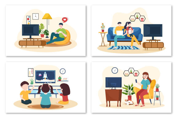 14 TV Channel Illustration