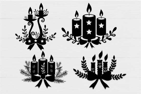 Christmas Candles Decorations Bundle