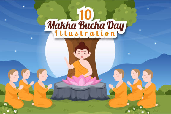 10 Happy Makha Bucha Day Illustration