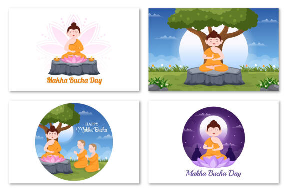 10 Happy Makha Bucha Day Illustration