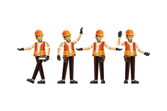 Civil Engineering Character Set Graphics Vector Illustration