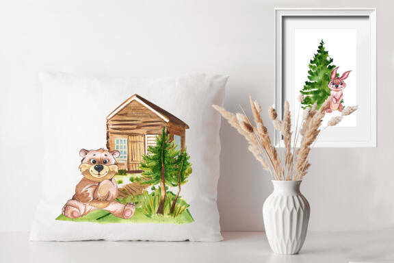 Woodland animals clipart. Forest cute baby animals clipart
