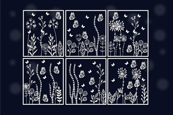 Layer Cut Wall Art Floral Décor Bundle