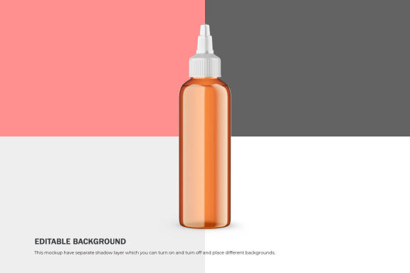 Amber Squeeze Bottle - Cosmetic Product Mockup
