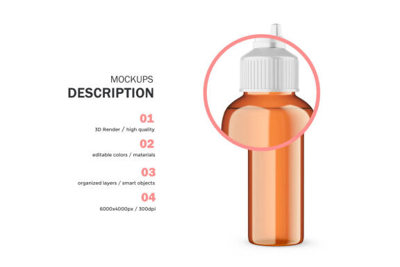 Amber Squeeze Bottle - Cosmetic Product Mockup