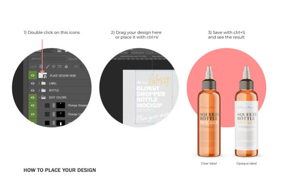 Amber Squeeze Bottle - Cosmetic Product Mockup
