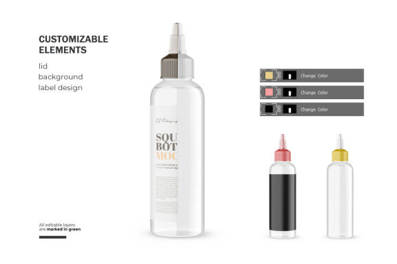 Clear Squeeze Bottle - Cosmetic Product Mockup
