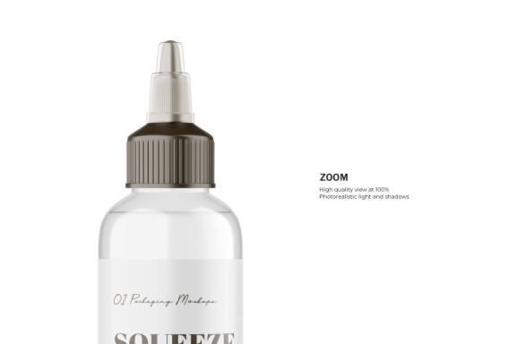 Clear Squeeze Bottle - Cosmetic Product Mockup