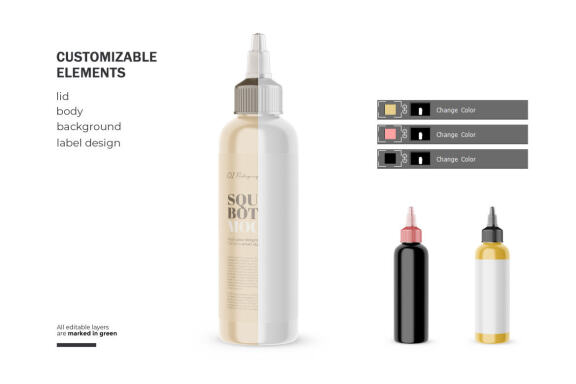 Plastic Squeeze Bottle - Cosmetic Product Mockup