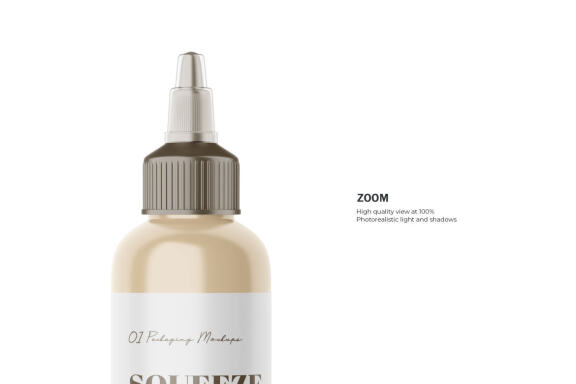 Plastic Squeeze Bottle - Cosmetic Product Mockup