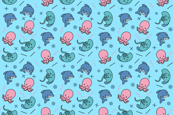 30 Set Bundle Cute Animal Seamless Pattern Background Clipart