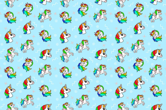 15 Set Bundle Cute Unicorn Magical Seamless Pattern Background Clipart
