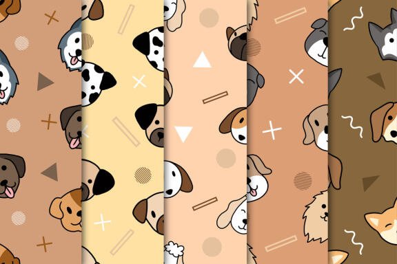 Dog Puppies - FREE Seamless Patterns
