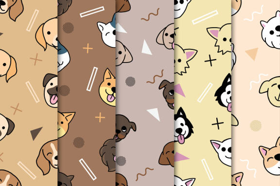 Dog Puppies - FREE Seamless Patterns