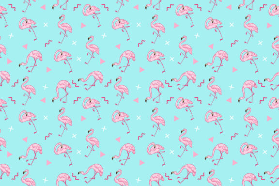 14 Set Bundle Cute Bird Flamingo Seamless Pattern Background for Kids Clipart