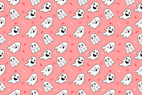 20 Set Cute Ghost Horror Halloween Seamless Pattern Background for Kids Clipart