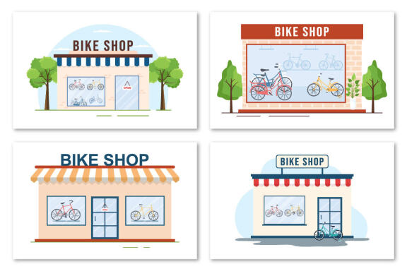 10 Bike Shop Illustration