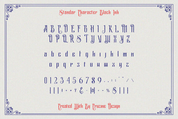 Black Ink Vintage Blackletter Font
