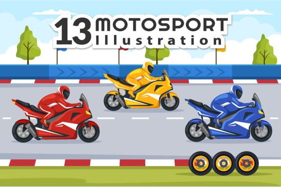 13 Racing Motosport Illustration