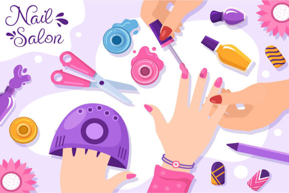 10 Nail Polish Salon Illustration