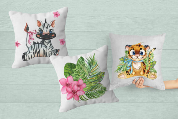 Jungle Babies of Africa. Watercolor Set