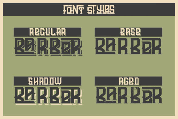 Crazy Barber Vintage Font + T-shirt Designs